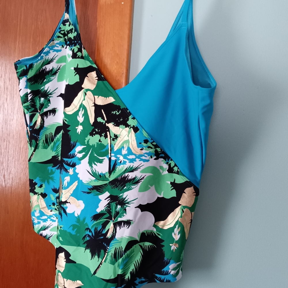 Women's colorful aerie swimsuit, size large.